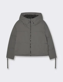 Piazza Italia Giubbotto imbottito con cappuccio e chiusura con zip e coulisse - piombo Grigio Hot