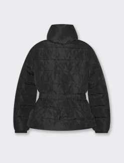 Piazza Italia Giubbotto imbottito con cerniera in metallo e cintura elastica in vita - Nero Sale