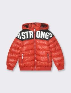 Piazza Italia Giubbotto imbottito da bambino, con cappuccio e stampa sul davanti - Rosso Cheap