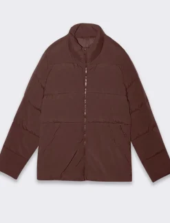 Piazza Italia Giubbotto imbottito in tessuto tecnico a collo alto - Bordeaux Rosso Outlet