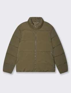 Piazza Italia Giubbotto imbottito in tessuto tecnico a collo alto - kaki Verde Discount