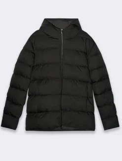 Piazza Italia Giubbotto imbottito in tessuto tecnico a collo alto con cappuccio - Nero Online