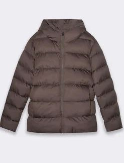 Piazza Italia Giubbotto imbottito in tessuto tecnico a collo alto con cappuccio - Moro Marrone Cheap