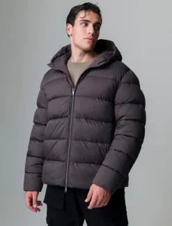 Piazza Italia Giubbotto imbottito in tessuto tecnico a collo alto con cappuccio - Moro Marrone Cheap