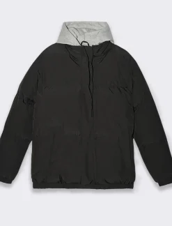 Piazza Italia Giubbotto imbottito in tessuto tecnico con cappuccio in felpa - Nero Cheap