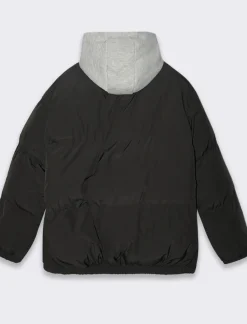 Piazza Italia Giubbotto imbottito in tessuto tecnico con cappuccio in felpa - Nero Cheap