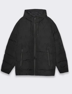 Piazza Italia Giubbotto imbottito in tessuto tecnico a collo alto con cappuccio regolabile - Nero Best