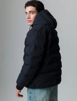 Piazza Italia Giubbotto imbottito in tessuto tecnico a collo alto con cappuccio regolabile - Nero Best