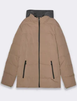 Piazza Italia Giubbotto imbottito realizzato in tessuto tecnico con cappuccio - kaki Verde Discount