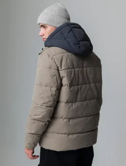 Piazza Italia Giubbotto imbottito realizzato in tessuto tecnico con cappuccio - kaki Verde Discount