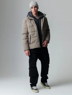 Piazza Italia Giubbotto imbottito realizzato in tessuto tecnico con cappuccio - kaki Verde Discount