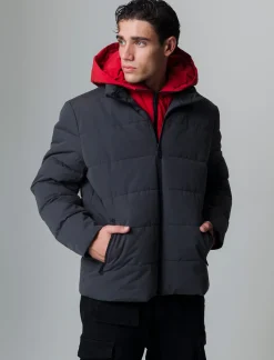 Piazza Italia Giubbotto imbottito realizzato in tessuto tecnico con cappuccio - piombo Grigio Cheap