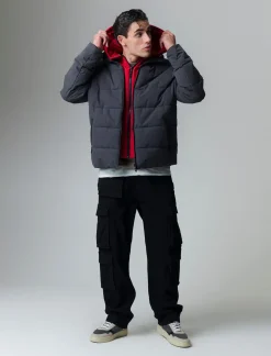 Piazza Italia Giubbotto imbottito realizzato in tessuto tecnico con cappuccio - piombo Grigio Cheap