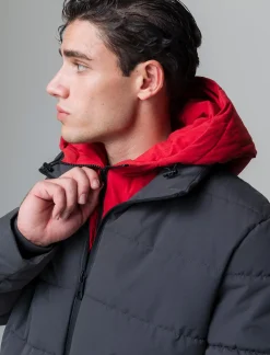 Piazza Italia Giubbotto imbottito realizzato in tessuto tecnico con cappuccio - piombo Grigio Cheap