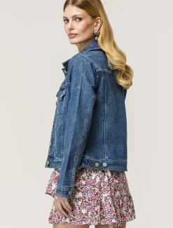 Piazza Italia Giubbotto in denim vestibilità slim in tessuto denim elasticizzato - Denim Blu Outlet