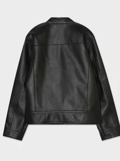 Piazza Italia Giubbotto in finta pelle con apertura frontale - Nero Store