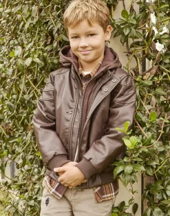 Piazza Italia Giubbotto in finta pelle con cappuccio e gilet removibile - Marrone Store