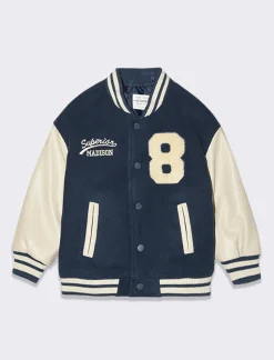 Piazza Italia Giubbotto in panno con maniche in similpelle - Blu Cheap