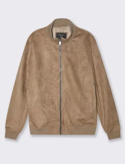 Piazza Italia Giubbotto in tessuto effetto scamosciato - fango Grigio Clearance