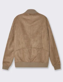 Piazza Italia Giubbotto in tessuto effetto scamosciato - fango Grigio Clearance