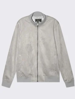 Piazza Italia Giubbotto in tessuto effetto scamosciato - Grigio Hot