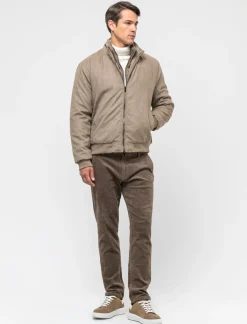 Piazza Italia Giubbotto in tessuto effetto scamosciato tinto doppio capo - kaki Verde Store