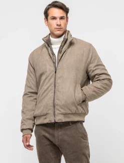 Piazza Italia Giubbotto in tessuto effetto scamosciato tinto doppio capo - kaki Verde Store