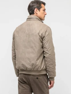 Piazza Italia Giubbotto in tessuto effetto scamosciato tinto doppio capo - kaki Verde Store