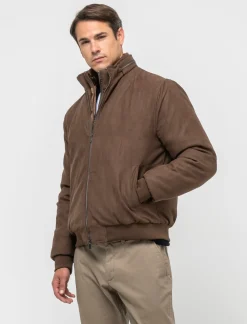 Piazza Italia Giubbotto in tessuto effetto scamosciato tinto doppio capo - Moro Marrone Flash Sale