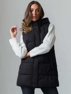 Piazza Italia Giubbotto modello gilet con cappuccio e tasche a filetto - Nero Flash Sale