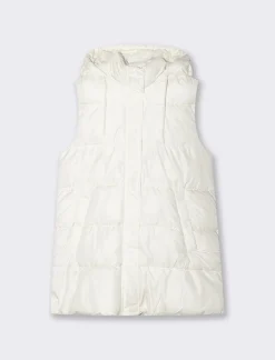 Piazza Italia Giubbotto modello gilet con cappuccio e tasche a filetto - gesso Bianco Sale