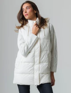 Piazza Italia Giubbotto modello gilet con cappuccio e tasche a filetto - gesso Bianco Sale