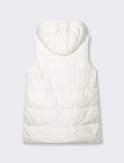 Piazza Italia Giubbotto modello gilet con cappuccio e tasche a filetto - gesso Bianco Sale