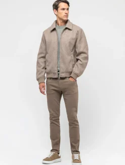 Piazza Italia Giubbotto realizzato in panno effetto lana con tasche a filetto - tortora Grigio New