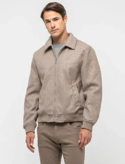 Piazza Italia Giubbotto realizzato in panno effetto lana con tasche a filetto - tortora Grigio New