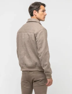 Piazza Italia Giubbotto realizzato in panno effetto lana con tasche a filetto - tortora Grigio New