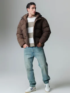 Piazza Italia Giubbotto realizzato in tessuto tecnico imbottito - fango Grigio Hot