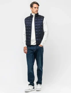 Piazza Italia Giubbotto smanicato imbottito a collo alto - Blu Fashion