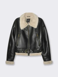 Piazza Italia Giubotto corto modello chiodo in finto suede cintura in vita - Nero Sale