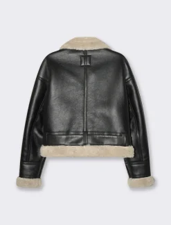 Piazza Italia Giubotto corto modello chiodo in finto suede cintura in vita - Nero Sale