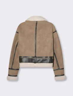 Piazza Italia Giubotto corto modello chiodo in finto suede cintura in vita - Grigio tortora Shop