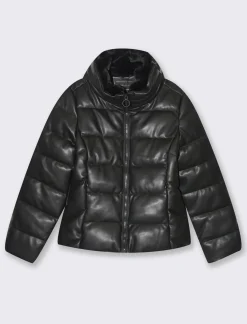 Piazza Italia Giubotto effetto pelle e parte interna in finta pelliccia - Nero Best