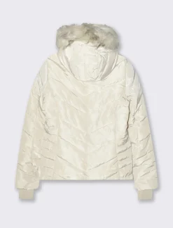 Piazza Italia Giubotto imbottito con cappuccio removibile con zip e cappuccio - Avorio Beige Best Sale