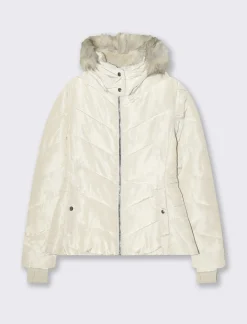 Piazza Italia Giubotto imbottito con cappuccio removibile con zip e cappuccio - Avorio Beige Best Sale