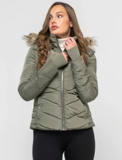 Piazza Italia Giubotto imbottito con cappuccio removibile con zip e cappuccio - salvia Verde Store