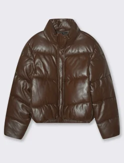 Piazza Italia Giubotto imbottito corto con collo alto modelllo bomber - Marrone Shop