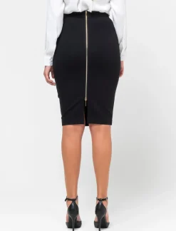 Piazza Italia Gonna a tubino in punto milano con zip posteriore - Nero Cheap