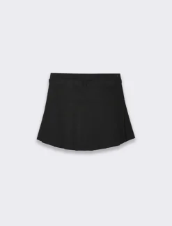 Piazza Italia Gonna corta a pieghe con pantaloncino cinturino finto cucito - Nero Cheap