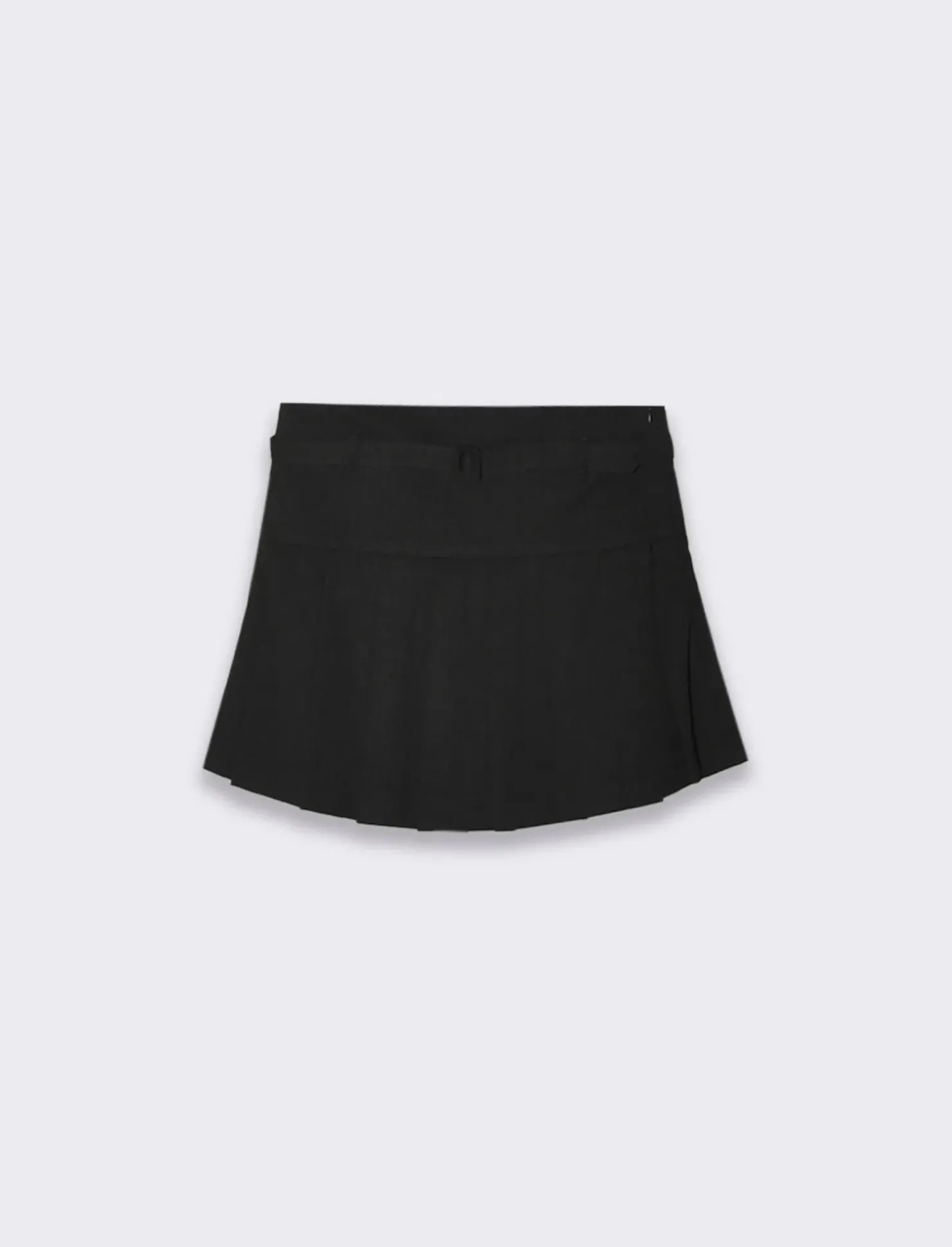 Piazza Italia Gonna corta a pieghe con pantaloncino cinturino finto cucito - Nero Cheap