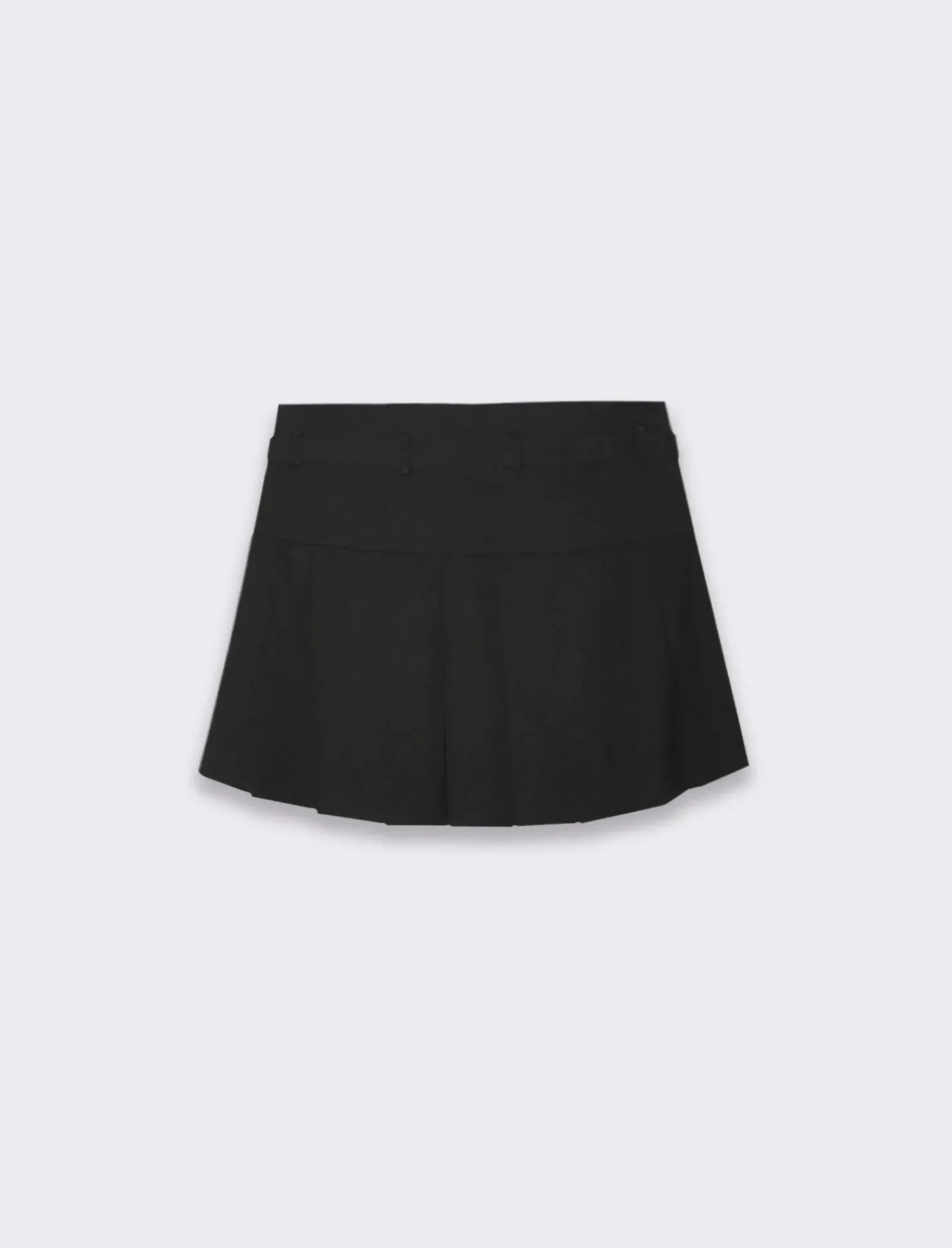 Piazza Italia Gonna corta a pieghe con pantaloncino cinturino finto cucito - Nero Cheap